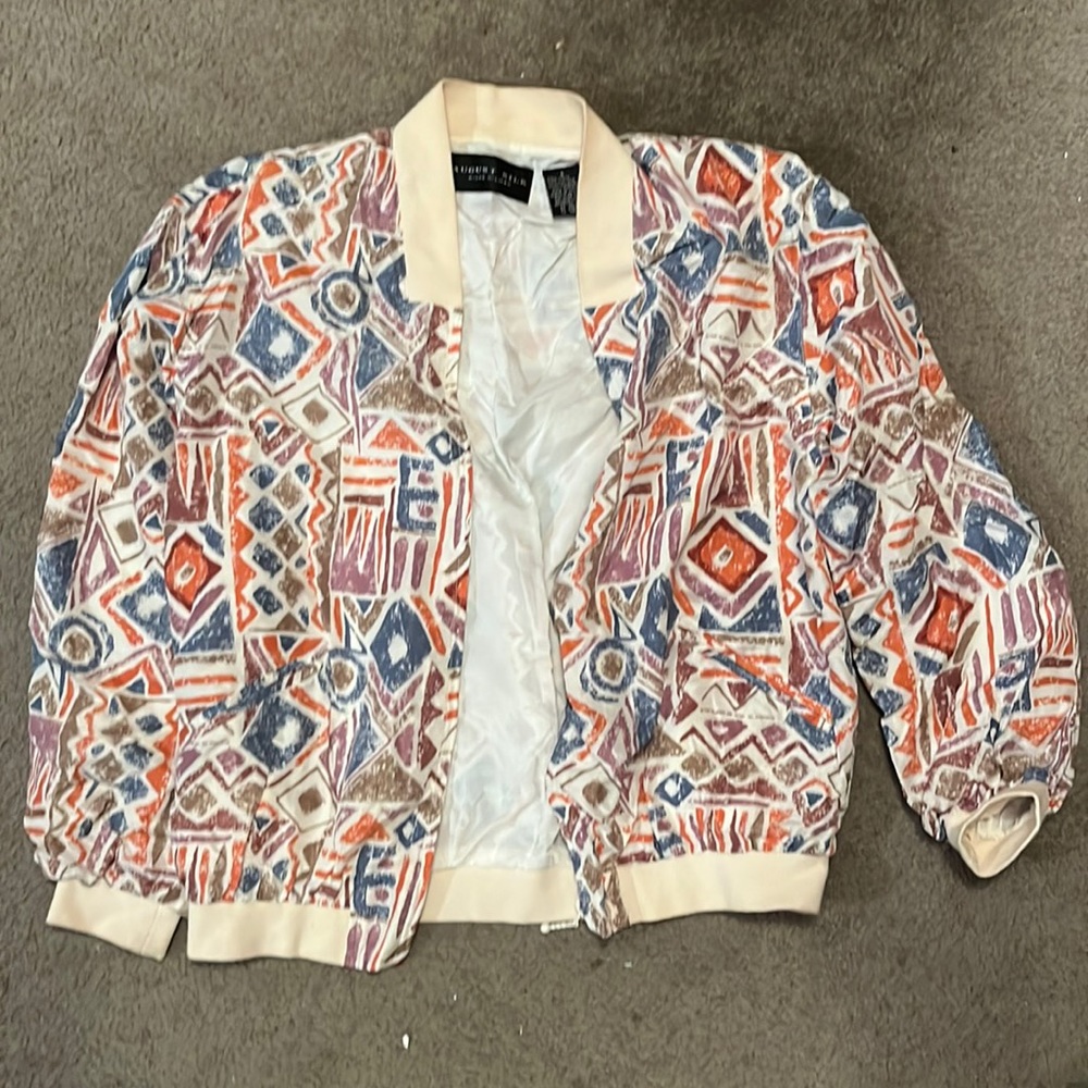 August Silk Diane Gilman 100% Silk Jacket